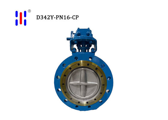 PN16 Cast Butterfly Valve Double Flange Double Eccentric Wafer Lug Type