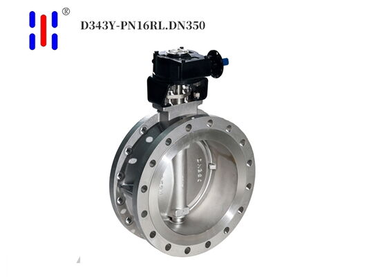 316 Stainless Steel Flanged PN16 DN350 Triple Offset Butterfly Valve