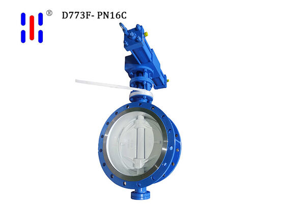 Wafer PN16 Carbon Steel Butterfly Valve PTFE Lining Triple Offset Butterfly Valve
