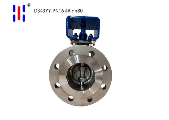 DN80 Flanged Triple Offset Butterfly Valve   PN16 Duplex 2205 For Industrial