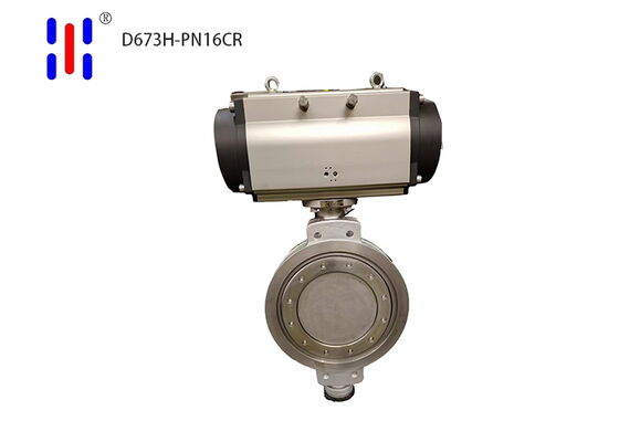 Pneumatic Wafer PN16 Triple Offset Butterfly Valve Carbon Steel with 316 Trim