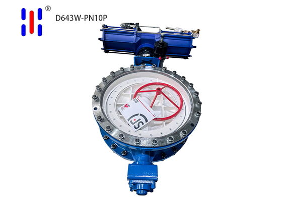 Flanged Pneumatic PN10 304 SS for Gas Transmission Triple Offset Butterfly Valve