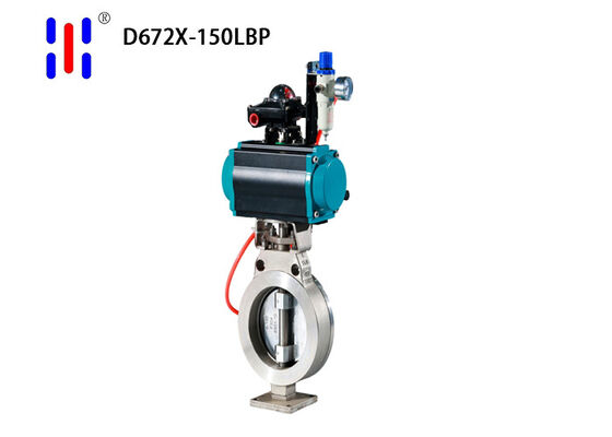 Double Offset Pneumatic Wafer Butterfly Valve Water Supply Spring Return Butterfly Valve