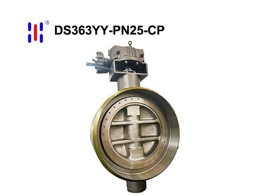 Power Plant PN25 CR Cast Steel Triple Offset Butterfly Valve DN500 Butt Weld Hard Seal