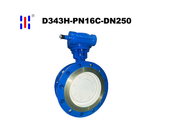 Port Water System DN250 PN16 WCB Cast Worm Flanged Hard Seal Triple Offset Butterfly Valve