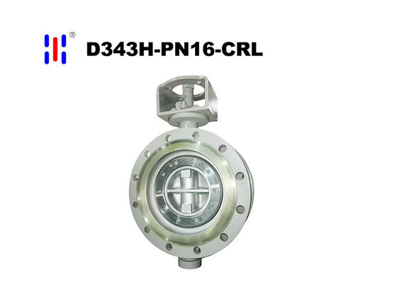 Chlor Alkali Plant DN300 PN16 316L Cast Worm Flanged Hard Seal Triple Offset Butterfly Valve