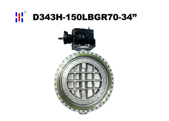 150LB 34Inch A515 Cast Steel Triple Offset Butterfly Valve CF8M Flanged Hard Seal for Tank Farm