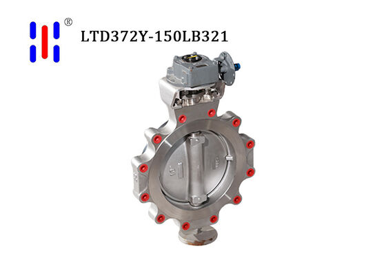 SS321 Lug Double Eccentric Butterfly Valves For High Temp Catalyst Pipelines