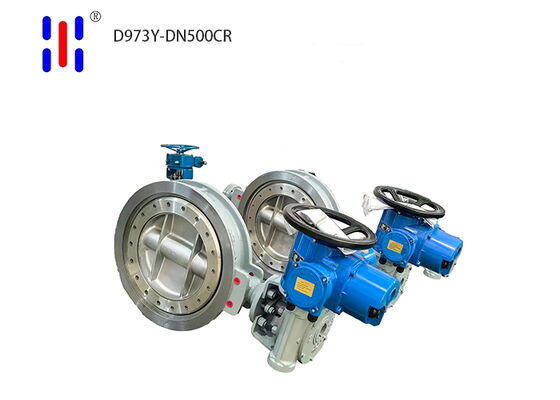 Electric Actuated Wafer Triple Offset Butterfly Valve PN10 DN500 Carbon Steel
