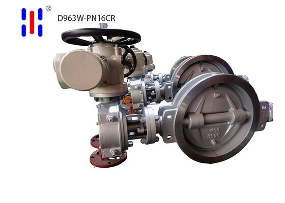 Motorized Electric Butterfly Valve Butt Welding PN16 Triple Eccentric Butterfly Valve