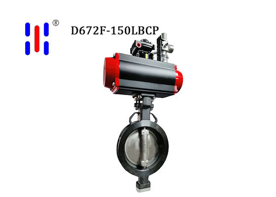 Flanged 150LB Pneumatic Double Offset Butterfly Valve  Carbon Steel PTFE Seated
