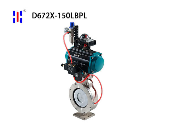 150LB Pneumatic Butterfly Valves NBR Lined SS304L Double Offset Butterfly Valve