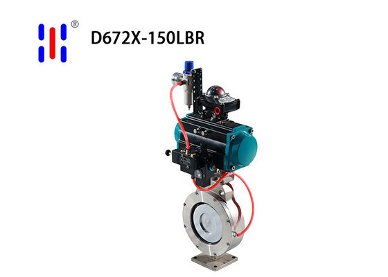 150LB Air Actuated Butterfly Valve Viton Seated Double Offset Pneumatic Control