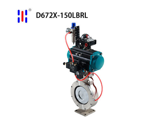 Food Grade Pneumatic Butterfly Valves SS316L Double Offset Wafer Butterfly Valves 150LB