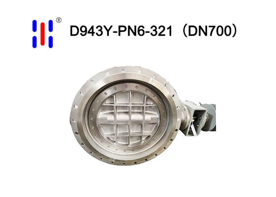 DN700 Electric Flanged PN6 321 Stainless Steel Triple Offset Butterfly Valve